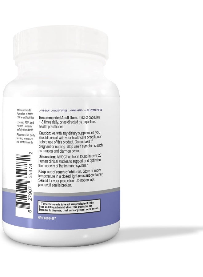 Papillex AHCC Supplement -  Natural Immune Support Extract - Maintains Natural Killer Cell Activity - Backed by over 30 Human clinical Studies - 60 Veggie Capsules (1 Pack) - Image 2